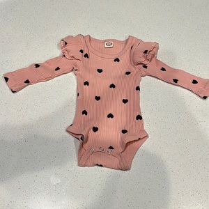 Pink heart baby outfit